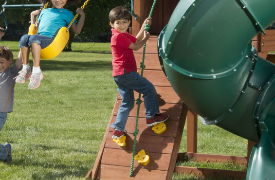 The rock climbing wall will create a thrilling way to the top while making them feel as though they are climbing the largest of mountains.