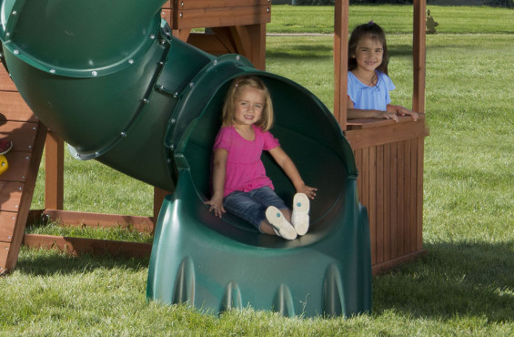 The 5 ft. spiral tube slide will provide a twisting and turning adventure to the bottom - all season long.